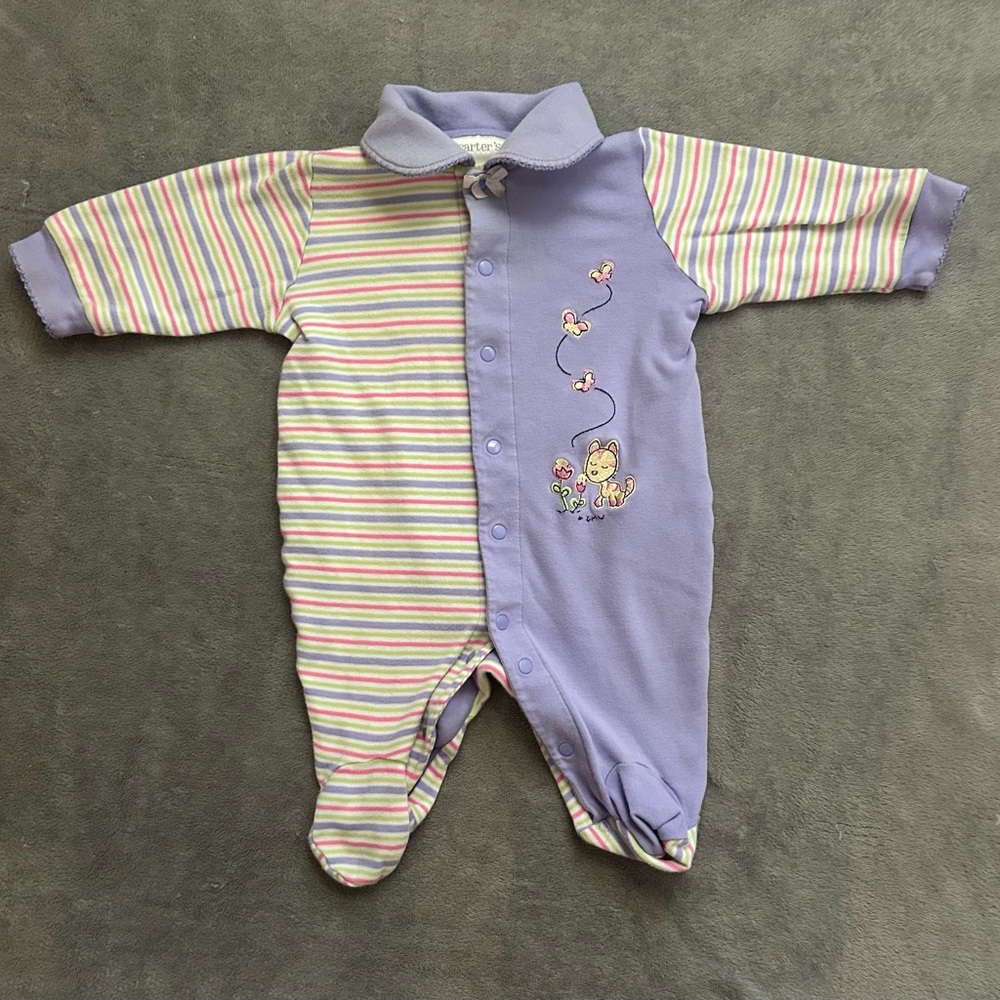 VINTAGE 2001 Carter's Lavender One Piece size 0-3 mo